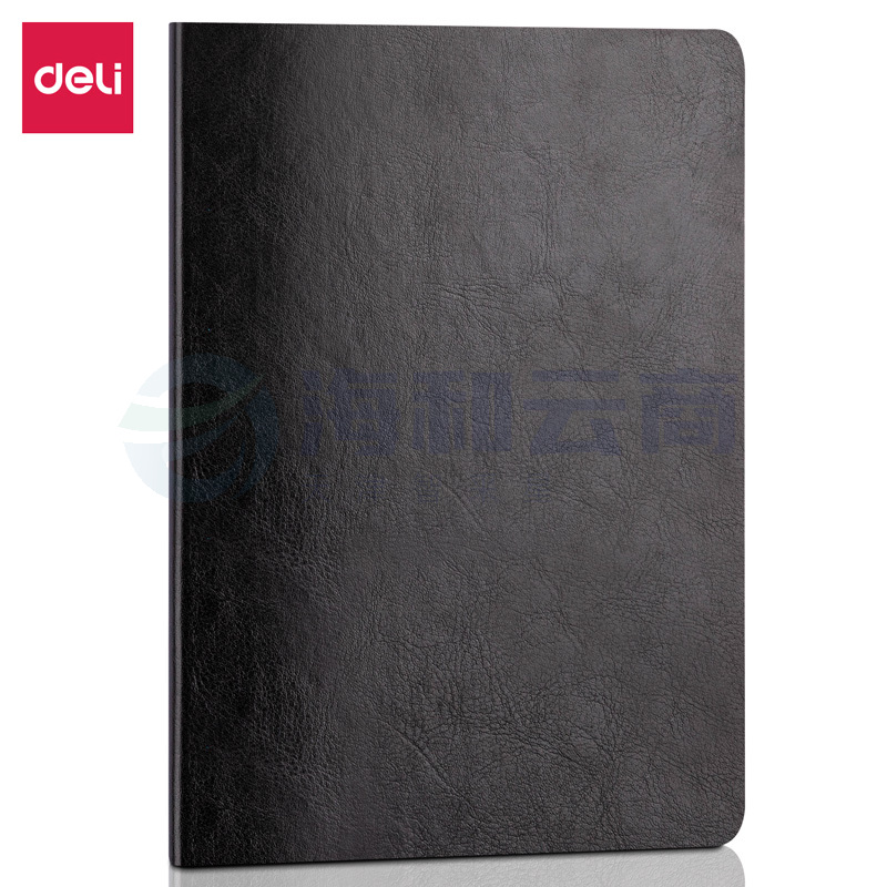 得力(deli)16K80张软面皮面本记事本笔记本250mm*175mm 黑色7996