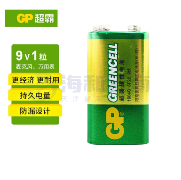 超霸 9V电池 1粒 碱性方块电池 9V集层电池