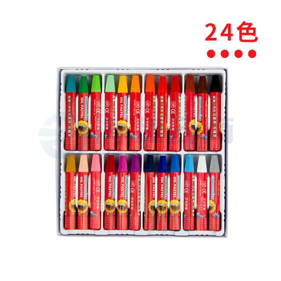 雄狮 24色/HGOP-24B色涂鸦绘蜡笔 六角型油画棒