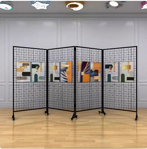 折叠网格展示  画展书法美术绘画作品展览架   160*100cm 2片/组  货号：LJ