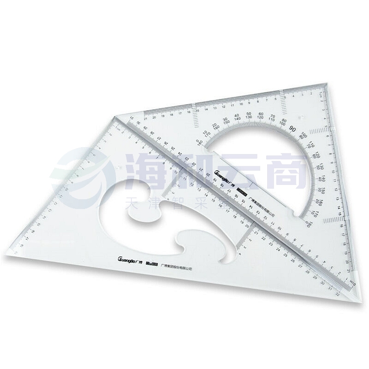 广博 CB5635 多用斜边三角尺 21*21*31mm (单位:付) 透明