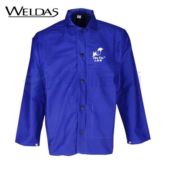 威特仕/WELDAS 33-6830 火狐狸电焊服 阻燃隔热防烫工作服上衣 蓝色 M 1件 企业专享