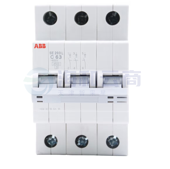 ABB断路器 3P63A空气开关三极微型空开 SE203L-C63  货号：JC
