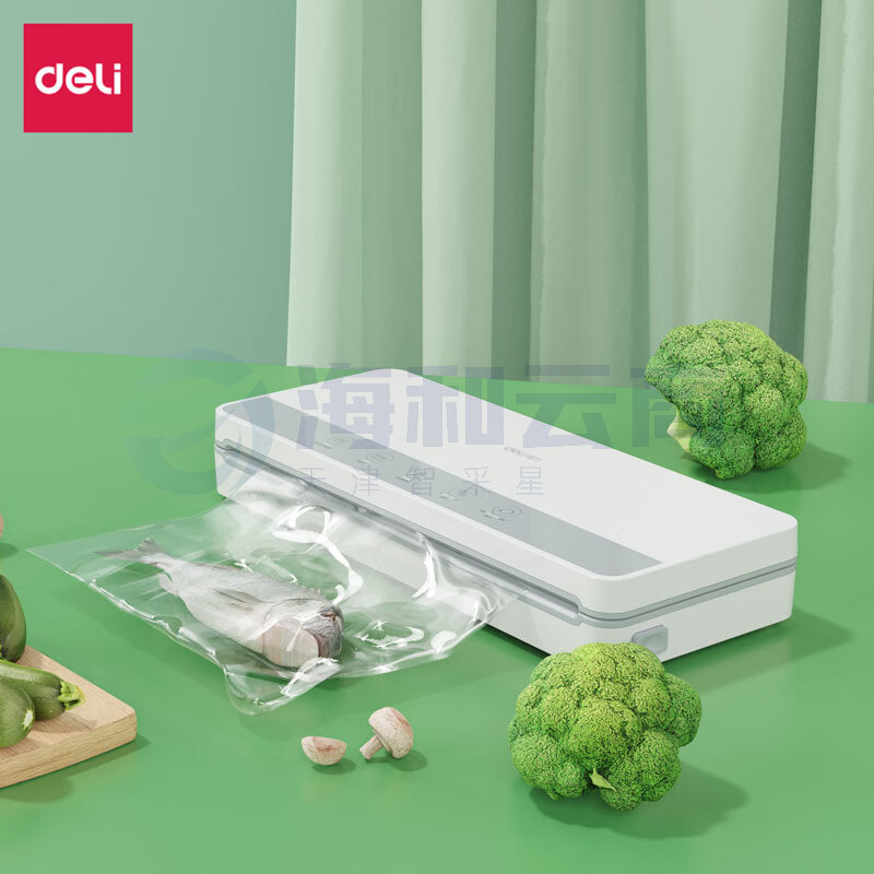 得力(deli)真空封口机 保鲜机家用包装机封口机干湿两用时尚食品塑封机 全自动真空包装机14898