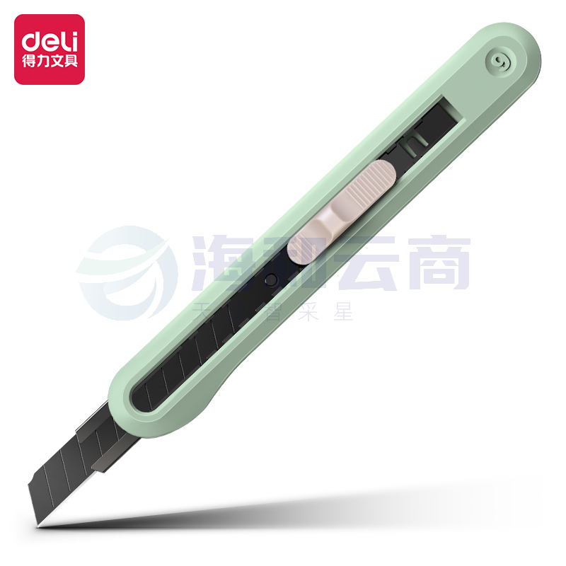 得力(deli)纽赛NS063-SD小号美工刀 尾部自带折刀器 绿色
