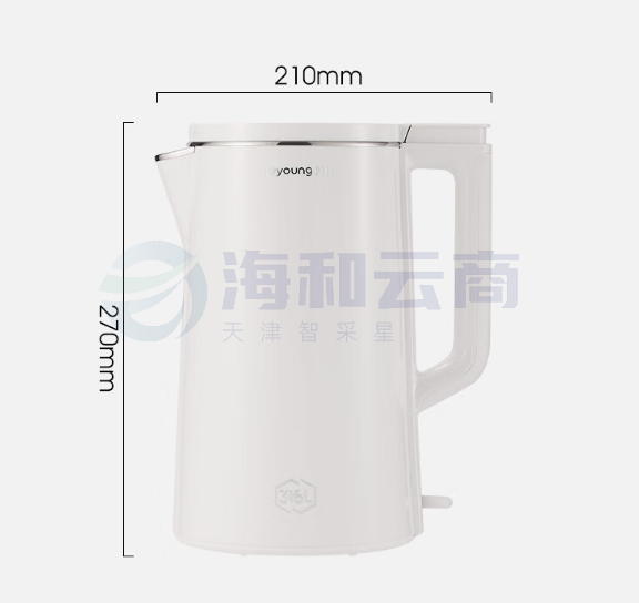 九阳(Joyoung)热水壶烧水壶电水壶2L 无缝易洁内胆 316L不锈钢 家用开水壶K20FD-W513