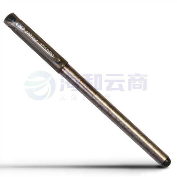 得力 (deli) S43 优雅十字纹细杆中性笔 签字笔 极细0.38mm 黑色
