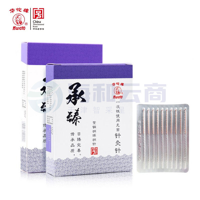 华佗牌 Hwato 一次性针灸针无菌紫铜柄0.25*40mm(一寸半) (196)