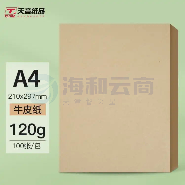 天章(TANGO)A4牛皮纸120g 牛皮纸封面牛皮打印纸 凭证封面纸 牛皮卡纸绘图绘画纸 100张/包