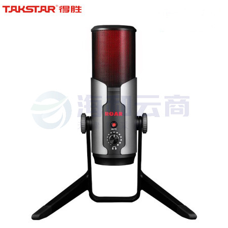 得胜(TAKSTAR) 自由玩家声势ROAR USB接口专业电容麦克风内置声卡话筒电脑K歌直播录音麦