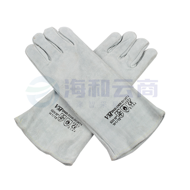 君御7231二层加厚电焊手套加长40cm焊工手套牛皮耐磨隔热劳保手套