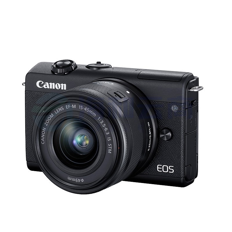 佳能(Canon) EOS M200 微单相机视频直播高清4K数码相机(15-45mm)白/黑色套机64G内存