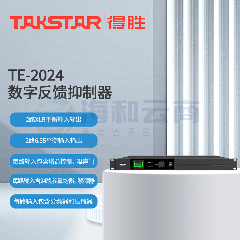 得胜 (TAKSTAR)TE-2024 反馈抑制器 数字反馈抑制器 2进2出高效稳定防啸叫 会议演出报告厅