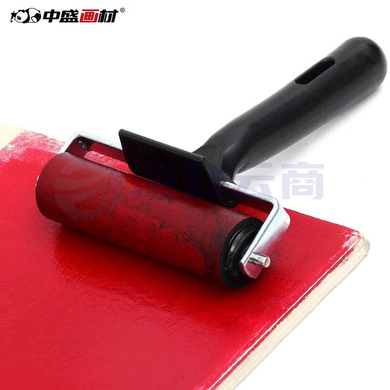 水粉油墨版画橡胶滚轮 儿童拓印版画工具 黑滚10厘米