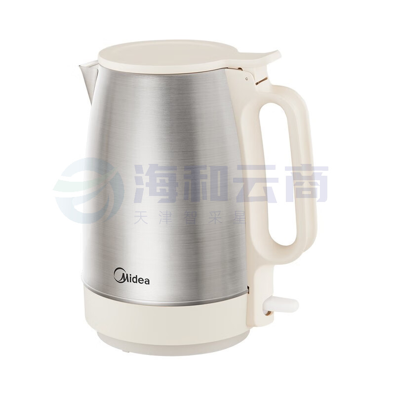 美的(midea)热水壶家用电水壶不锈钢电热水壶大容量电热水壶电热一体烧水壶电茶壶SH17DG01 白色