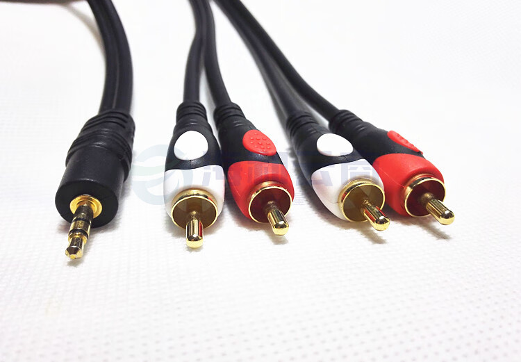 转4RCA电脑连两组音箱 音频线3.5转莲花一分四电脑音响线 8米