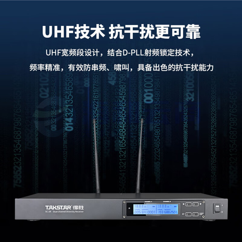 得胜(TAKSTAR)SC-2R系列 无线双手持麦克风套装 一拖二 会议培训KTV娱乐户外演出话筒麦克风 SC-2R+SC-TD