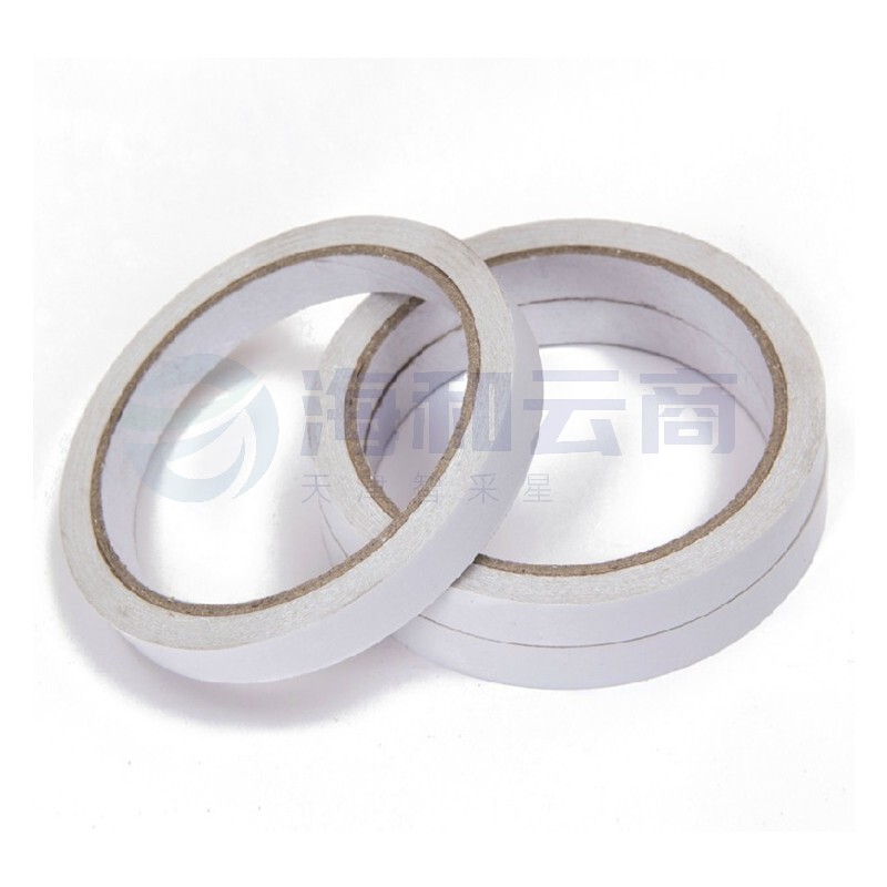 双面胶带棉纸学生用手工纸胶带易撕手账两面胶布办公用品 1卷 15mm*12m