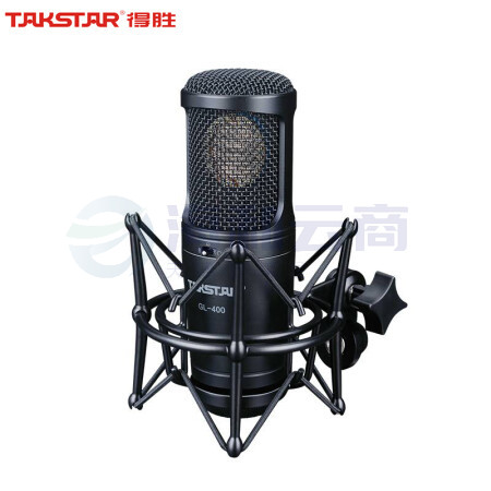 得胜(TAKSTAR)GL-400 旁述式录音电容麦克风 直播带货录音棚电台主持麦克风 专业电容话筒 黑色