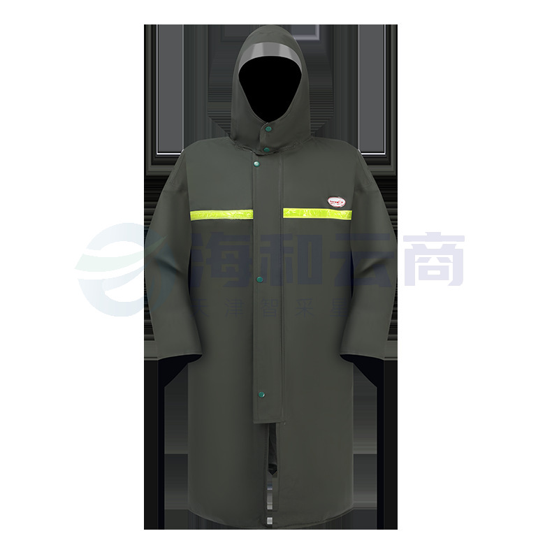 君御SF-45连体雨衣长款加厚PVC防水防雨户外带反光条工作雨披大款