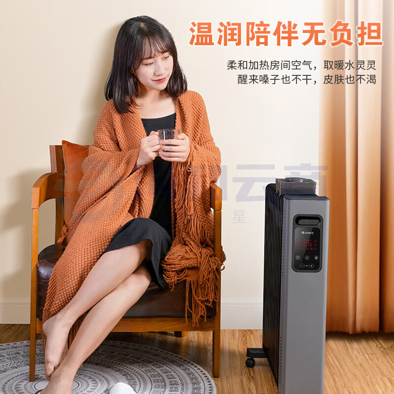 格力 NDY22-X6022B 智能WIFI控制2200W 取暖器家用13片电暖器电暖气