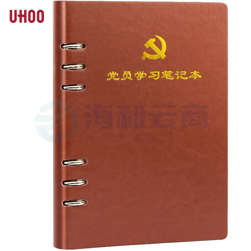 活页式党员学习笔记本A5 党员会议记录本党员本(棕色)