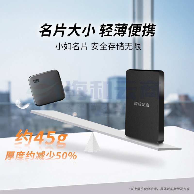 WD西数移动固态硬盘1T电脑笔记本 手机西部数据高速外接移动硬盘