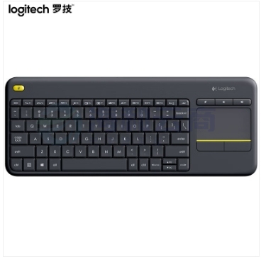 罗技（Logitech）K400 Plus 键盘 无线键盘 办公键盘 带触摸板 优联 黑色 带无线2.4G接收器