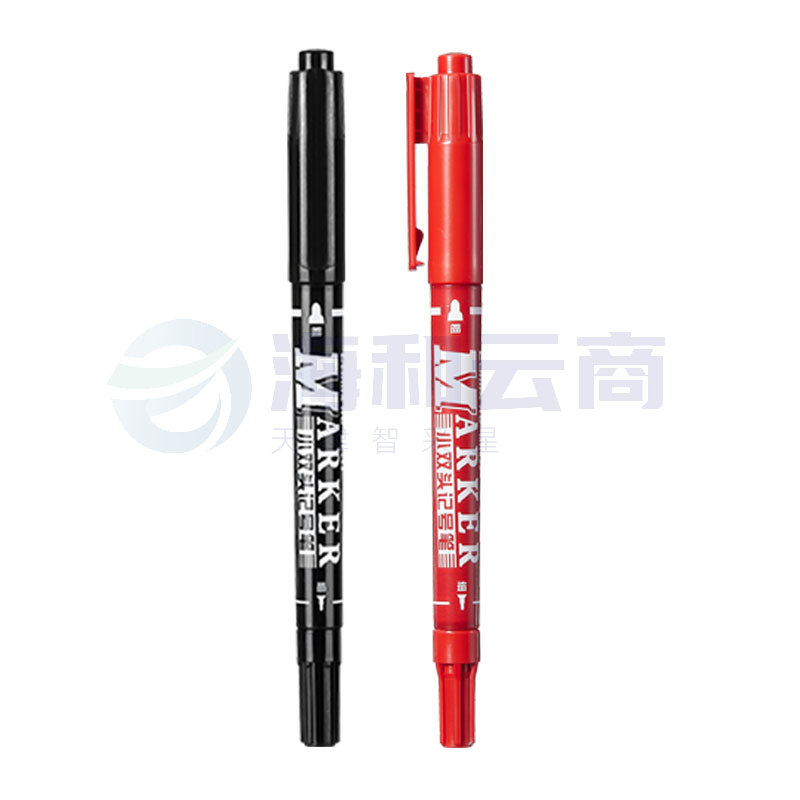 齐心 MK833 小双头勾线记号笔 线幅0.5-1.5mm  黑色