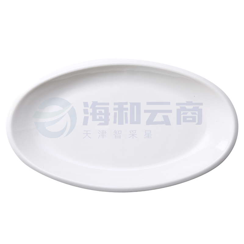 12英寸鱼盘特大号椭圆形加厚陶瓷盘子简约纯白鱼盘家用餐具