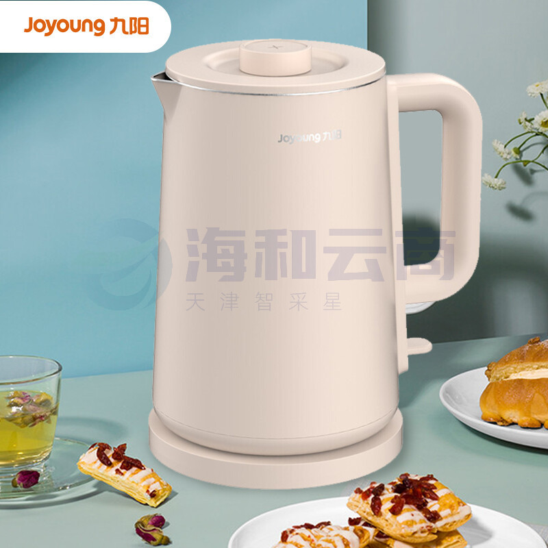九阳(Joyoung) 热水壶1.7L无缝双层保温防烫 304不锈钢开水壶1800W大功率   K17FD-W6152  (
