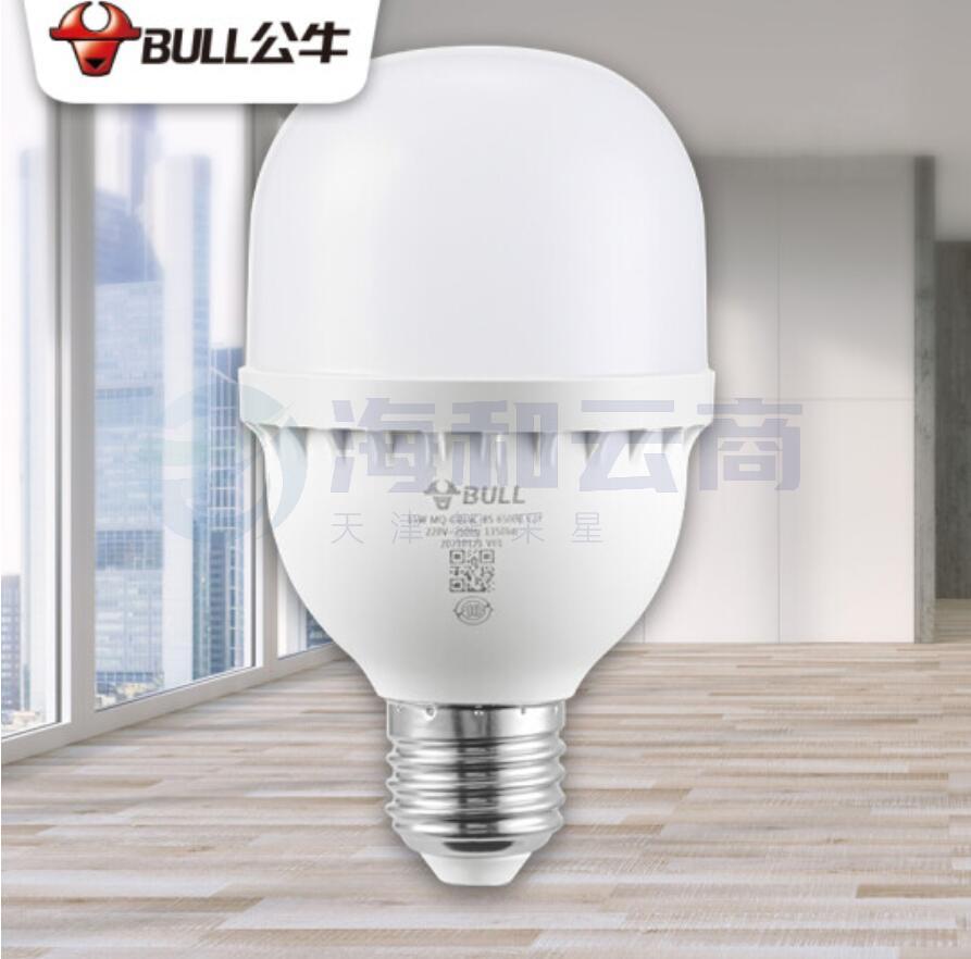 公牛(BULL)LED灯泡高亮球泡螺旋螺口白光柱形灯厂房车间商超食堂 15W球泡白光6500KE27螺口