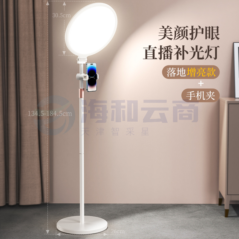 小天直播补光灯主播专用直播灯桌面打光灯直播间灯光专业网红面部美颜灯柔光灯面灯手机拍照摄落地支架直播架【31cm落地版】