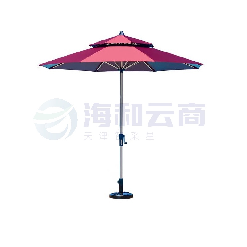 紫叶(ziye) 户外遮阳伞中柱伞 双顶2.7米