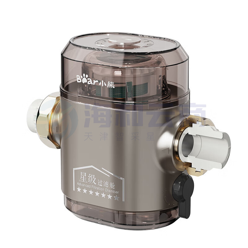 小熊(Bear)前置过滤器家用全屋自来水过滤器净水器8T大通量水动力反冲洗可拆洗滤芯万向安装型JH-UE006