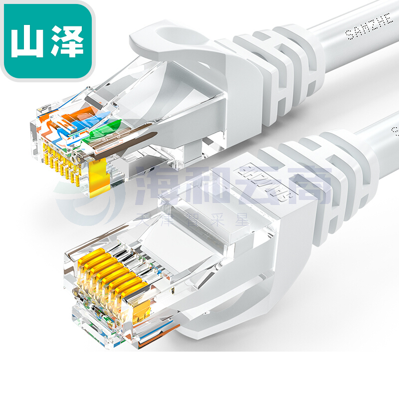 山泽(SAMZHE)GRE-6080六类千兆网络跳线宽带线RJ45成品室内外8芯网线 贝吉色 8米 (