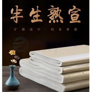 半生熟 宣纸 书法创作宣纸 二尺四 138*70 —刀50张 单位：刀