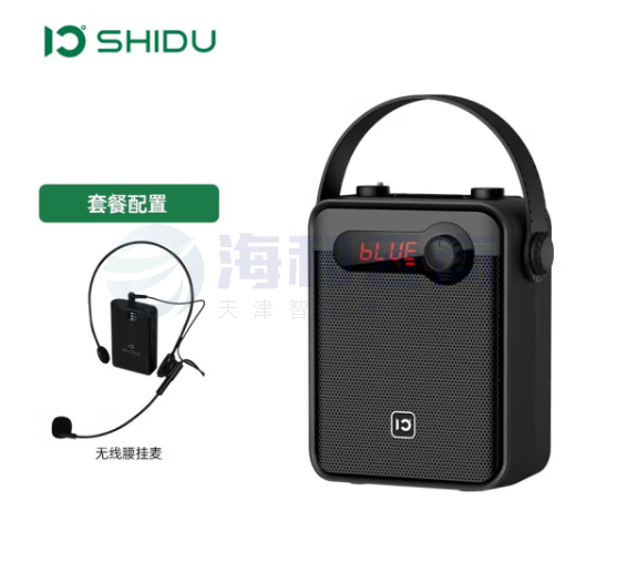十度(ShiDu) H8音响户外便携式手提广场舞K歌大功率蓝牙音箱无线扩音器带无线话筒显示屏 经典黑UHF腰挂版