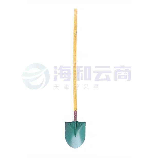 WEIYANG/卫洋 尖头铁锹 012 铁锨铁铲木柄1.2米 锰钢淬火推雪铲子大号含柄 绿色