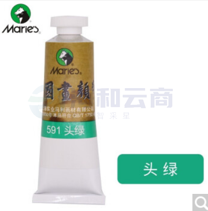 马利(Marie's) 马利国画颜料单支装32ml大容量21色艺考推荐中国画颜料成人山水花鸟画颜料 591-头绿 32ml/单支