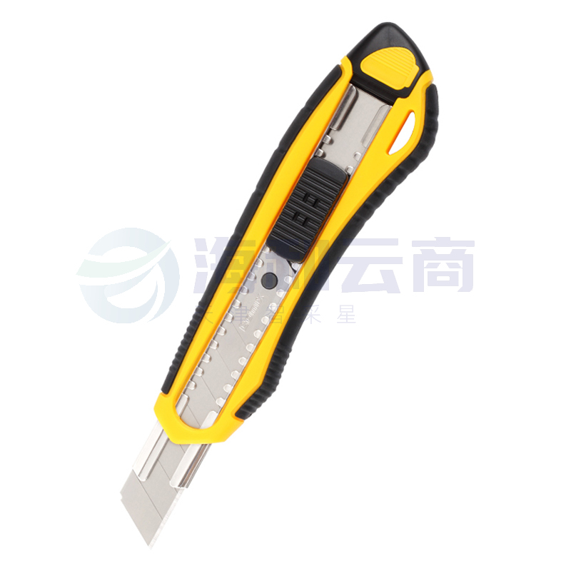 齐心 B2834 舒适自锁美工刀 大号18mm软胶护手带金属护套 (颜色随机)