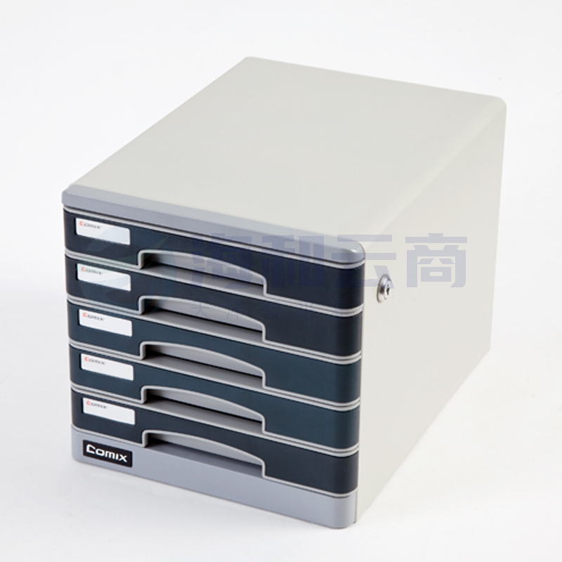 齐心 B2201 金属文件柜 五层带锁  灰色