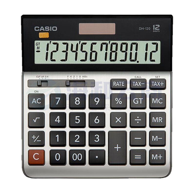 卡西欧（CASIO）DH-120 金属面板宽屏计算器 12位 办公用品
