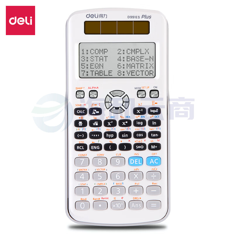 得力(deli)D991ES双电源函数计算器 易拉式保护盖 白色