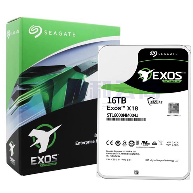 希捷（SEAGATE）企业级硬盘16TB 256MB 7200RPM CMR垂直 SAS 希捷银河Exos X18系列 氦气 服务器硬盘ST16000NM004J